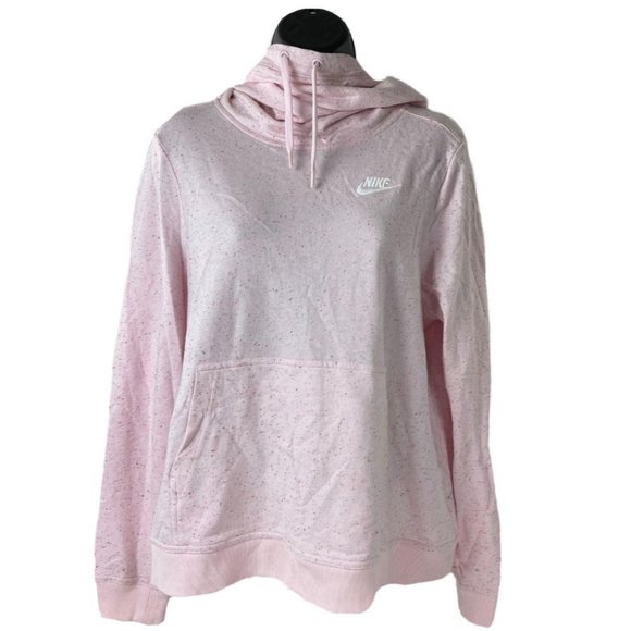 Nike Tops - Nike Pink Mock Neck Hoodie Lightweight Women's